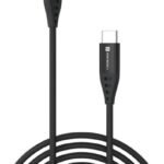 Braided USB C to 8 Pin 1 Meter Metal Data Charging Cable Black
