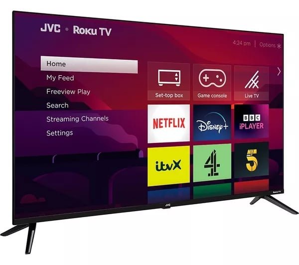 JVC Roku TV, 43” 1080p, Black: Used Good
