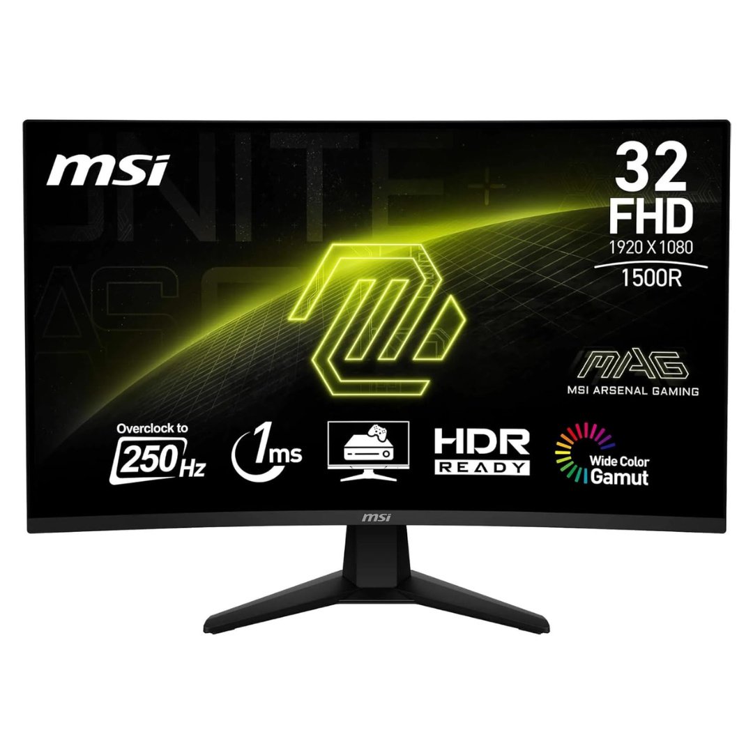 0.49684000 1789730789.jpg MSI MAG 32C6X 31.5" 1ms 250hz VA Panel 1920 x 1080p Black Brand New Unboxed - Image 1