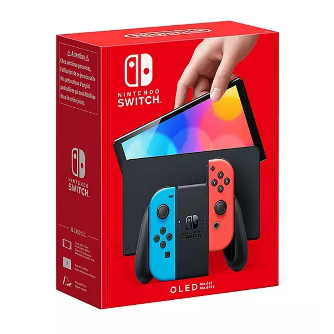 0.54136800 1789658547.jpg Nintendo Switch OLED 64GB Red & Blue Used Good Condition - Image 1